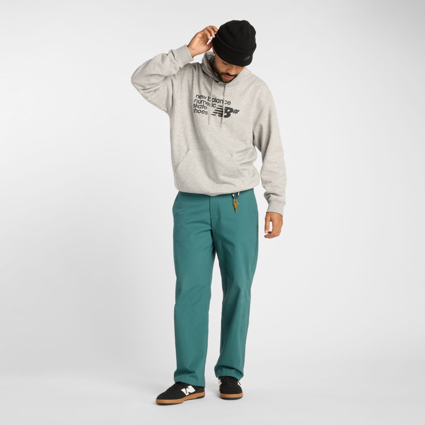 Мужское худи New Balance Numeric French Terry, цвет: Серый — фото 2