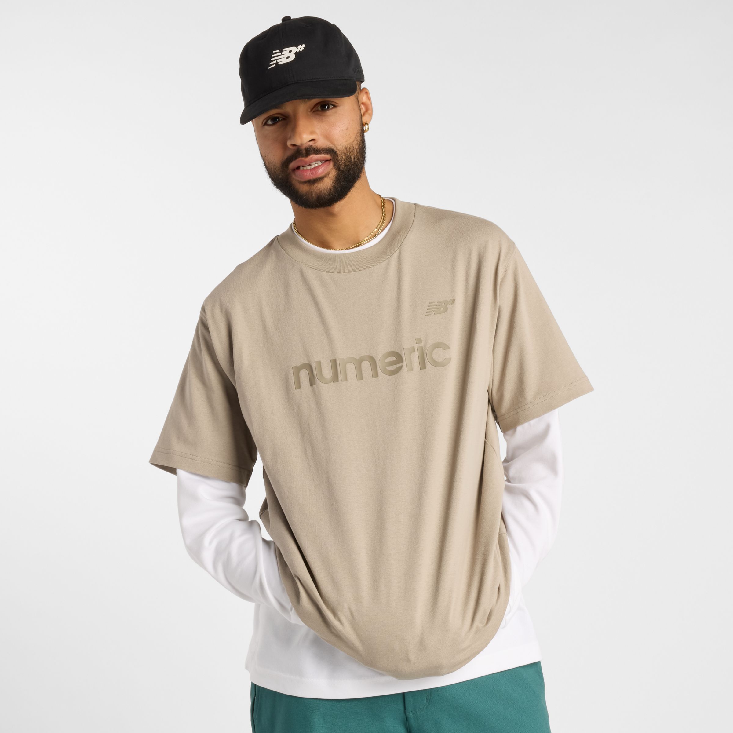 

New Balance Men's Numeric Cotton T-Shirt Beige - Beige