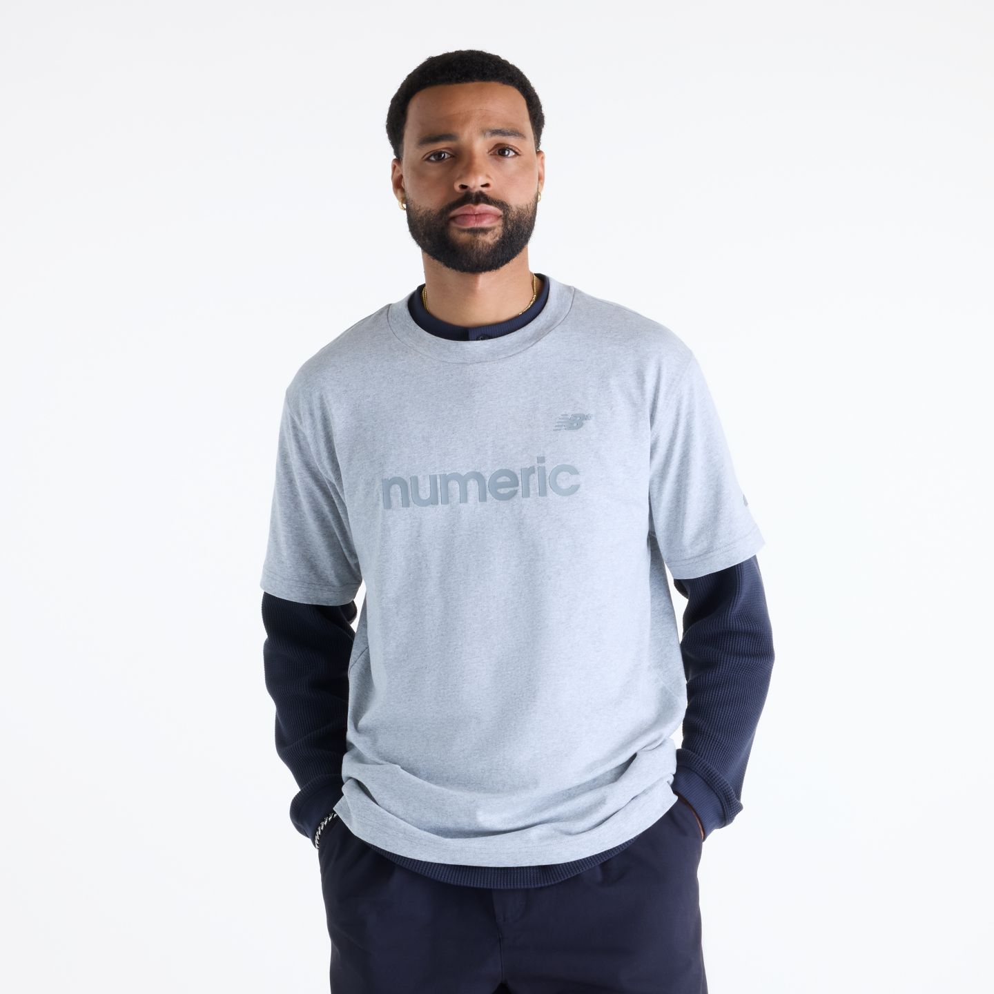 Мужская футболка New Balance Numeric Cotton, цвет: Серый — фото 1