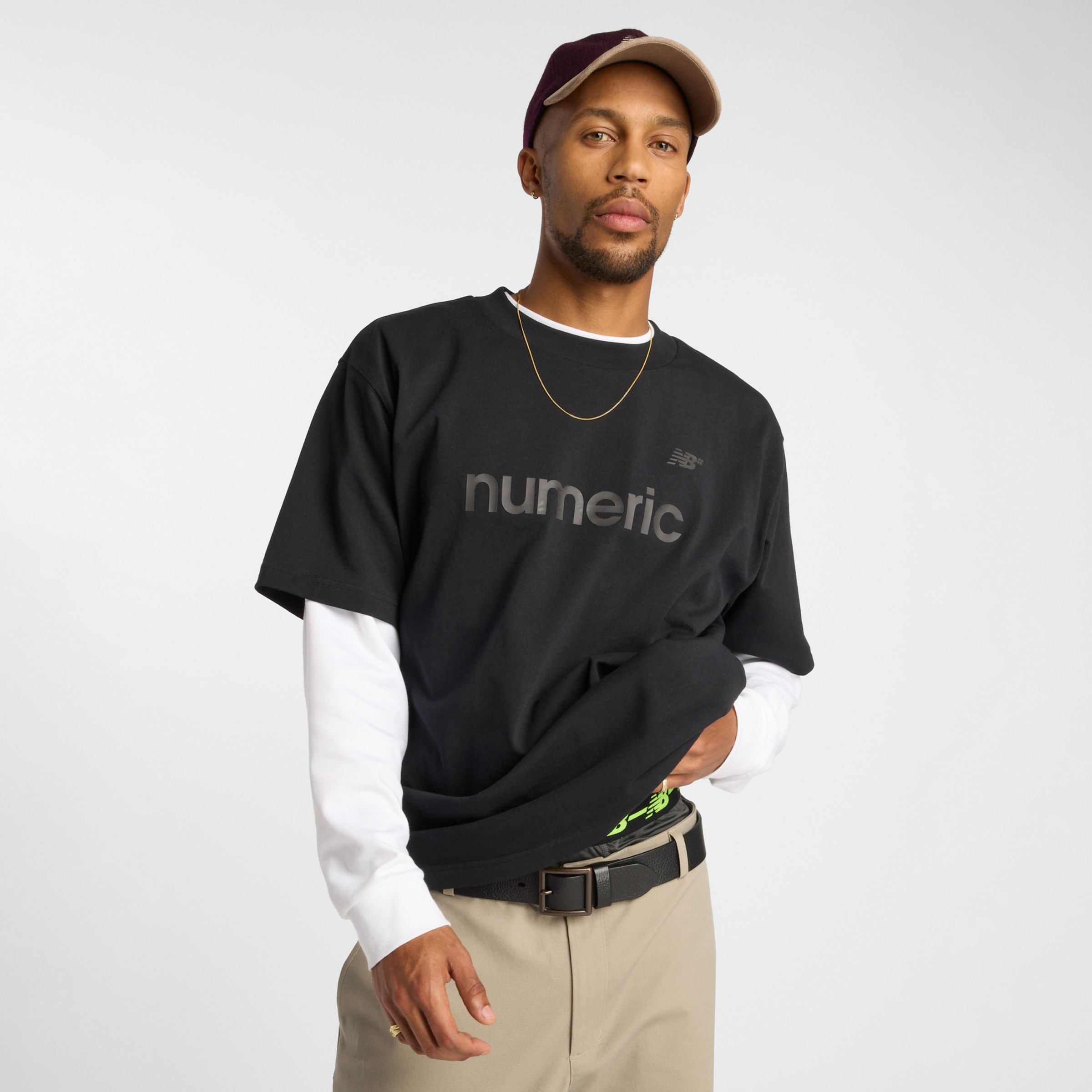 New Balance Men's Numeric Cotton T-Shirt in Black, size Small