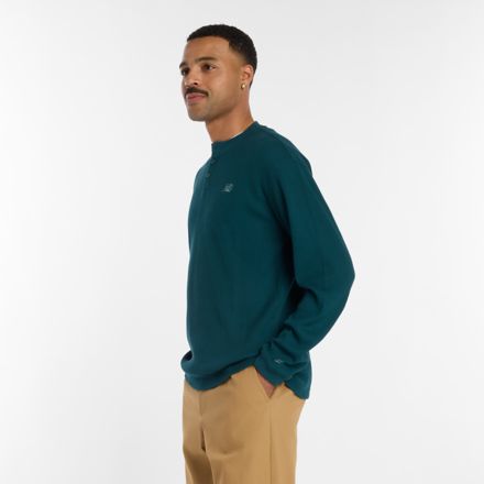 Numeric Waffle Knit Long Sleeve Henley