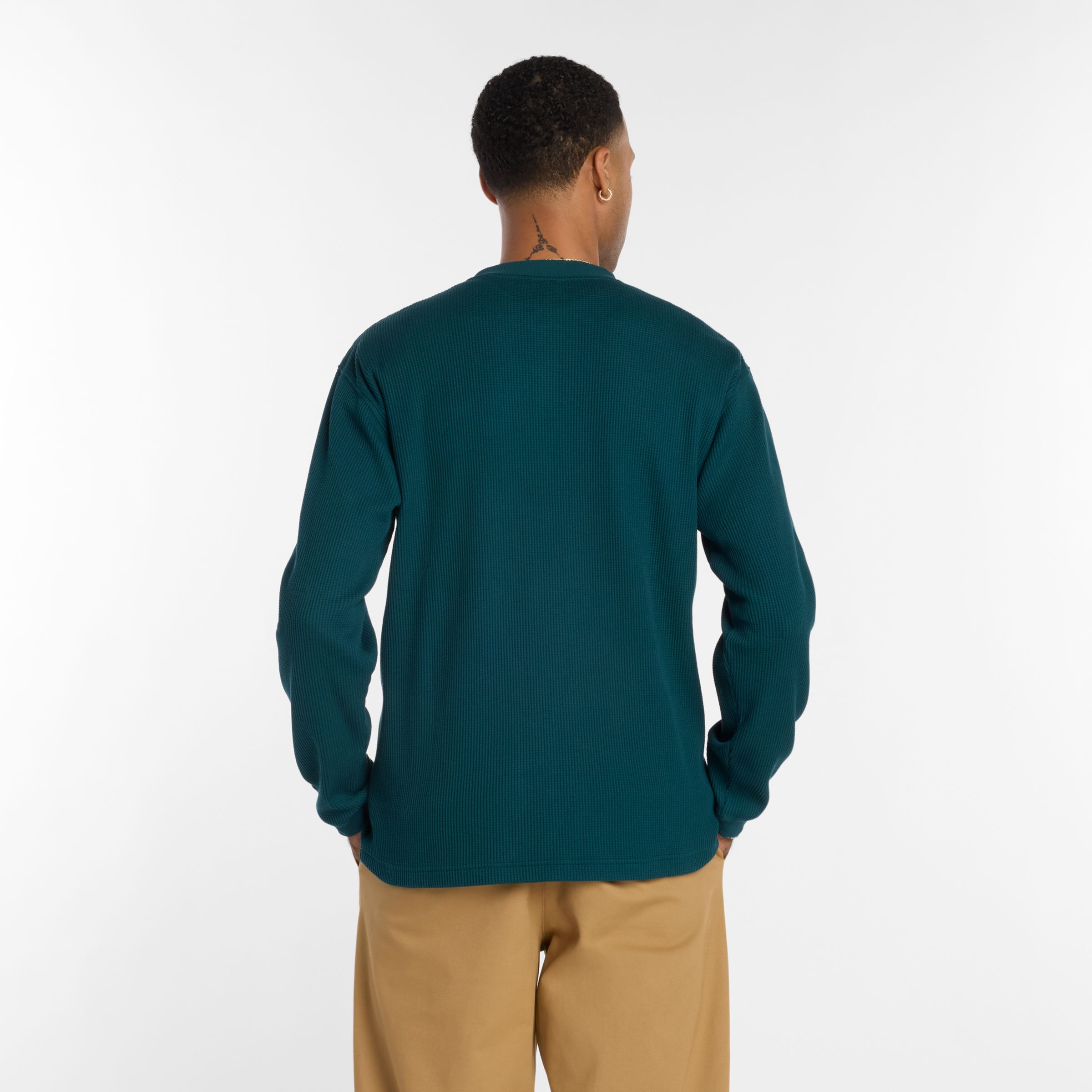 Numeric Waffle Knit Long Sleeve Henley
