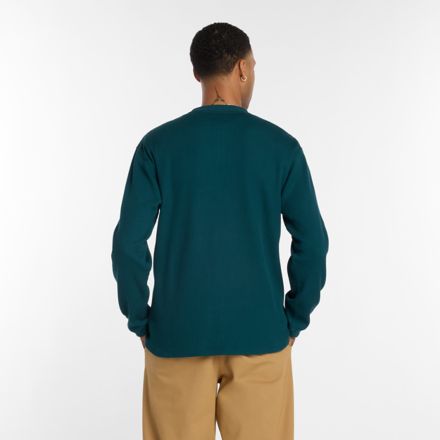 Numeric Waffle Knit Long Sleeve Henley