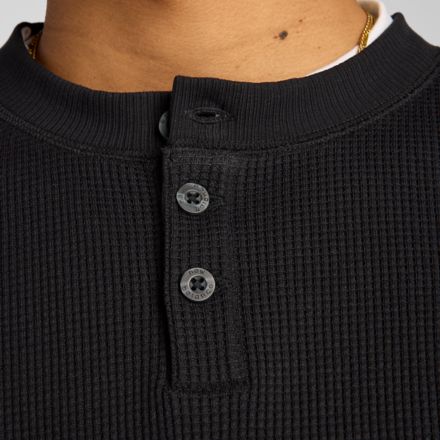Numeric Waffle Knit Long Sleeve Henley