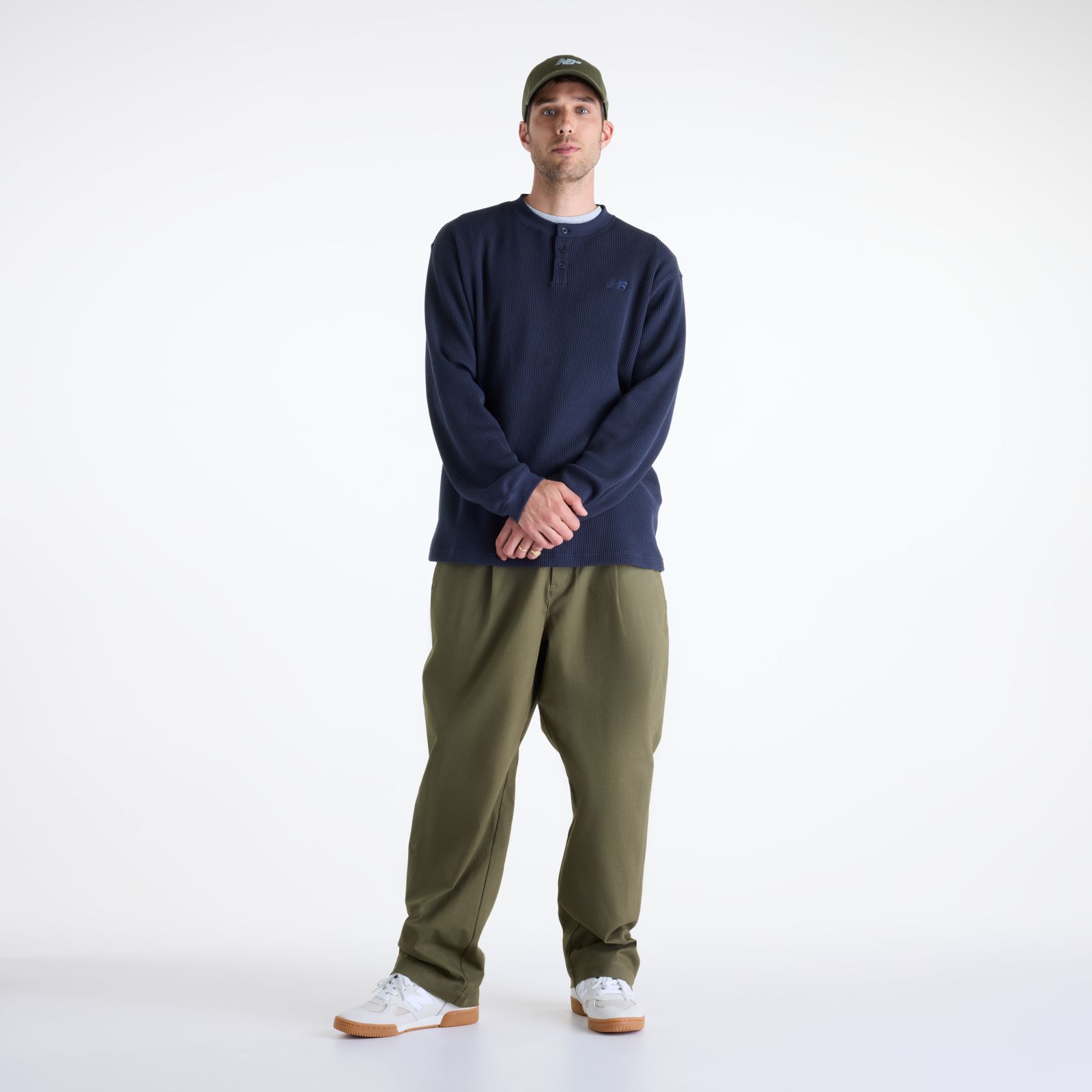 Мужские топы New Balance Numeric Waffle Knit Long Sleeve Henley — фото 2