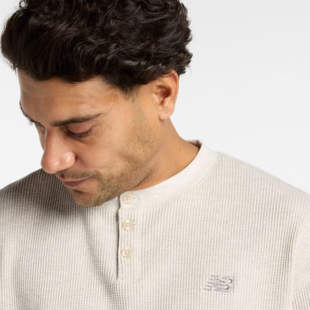 Numeric Waffle Knit Long Sleeve Henley