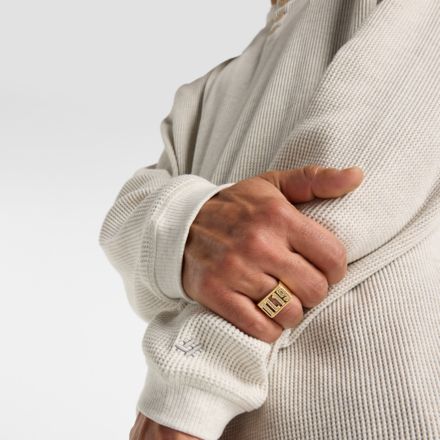 Numeric Waffle Knit Long Sleeve Henley