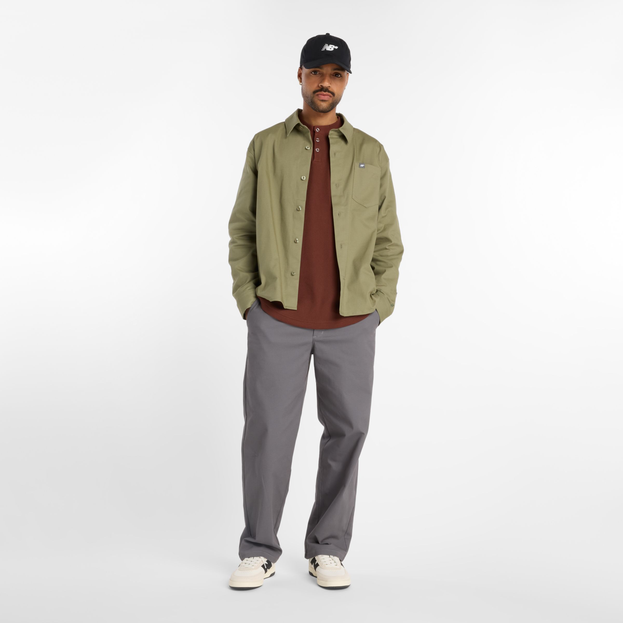 Numeric Waffle Knit Long Sleeve Henley