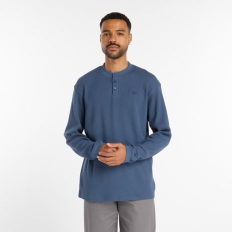 Manches longues en tricot gaufré numérique Henley