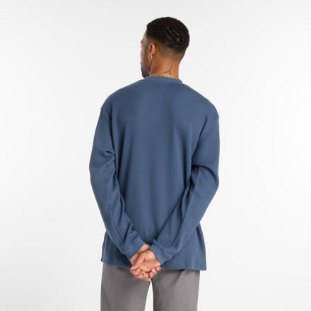 Manches longues en tricot gaufré numérique Henley