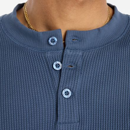 Manches longues en tricot gaufré numérique Henley
