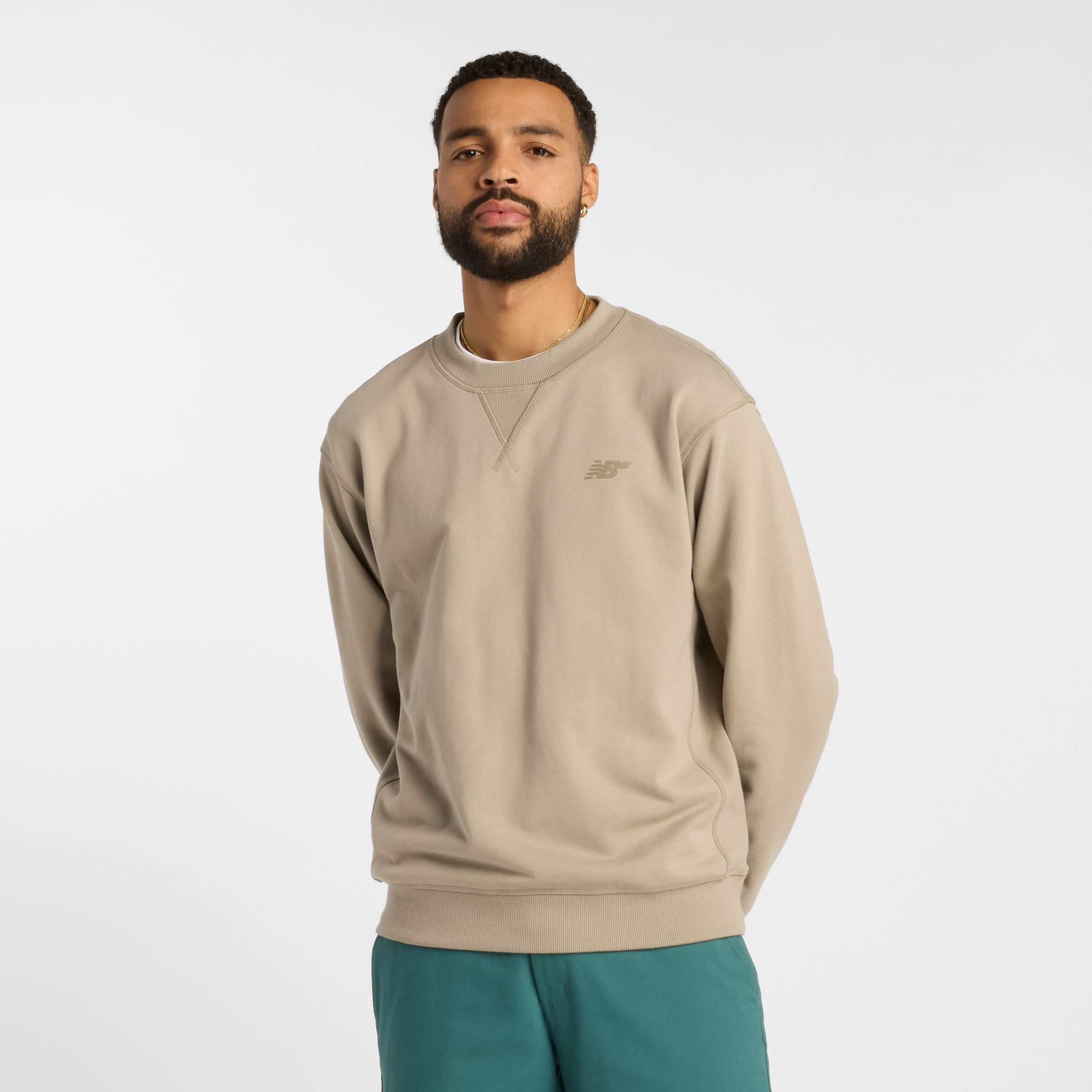 

New Balance Men's Numeric French Terry Crew Beige - Beige