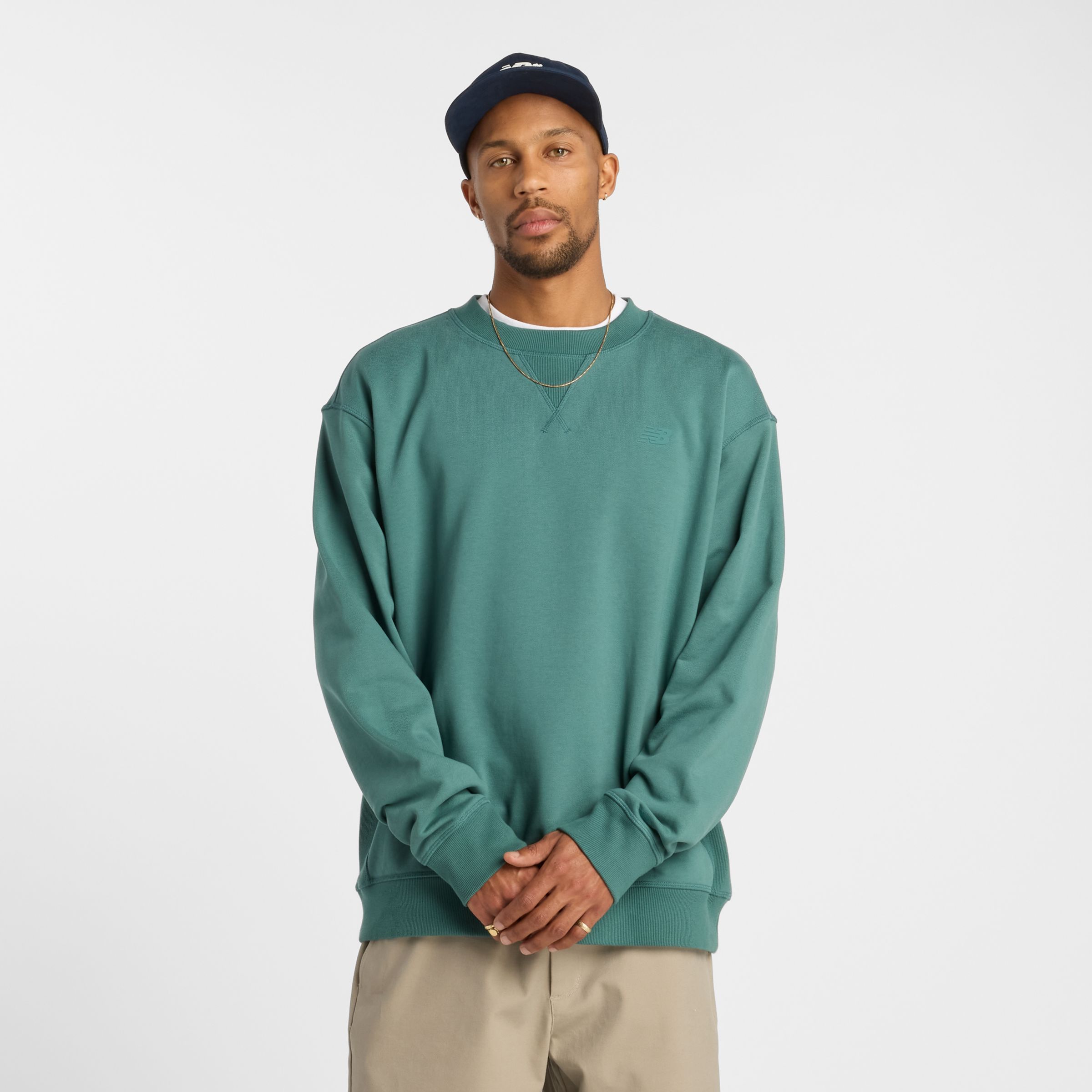

New Balance Men's Numeric French Terry Crew Green - Green