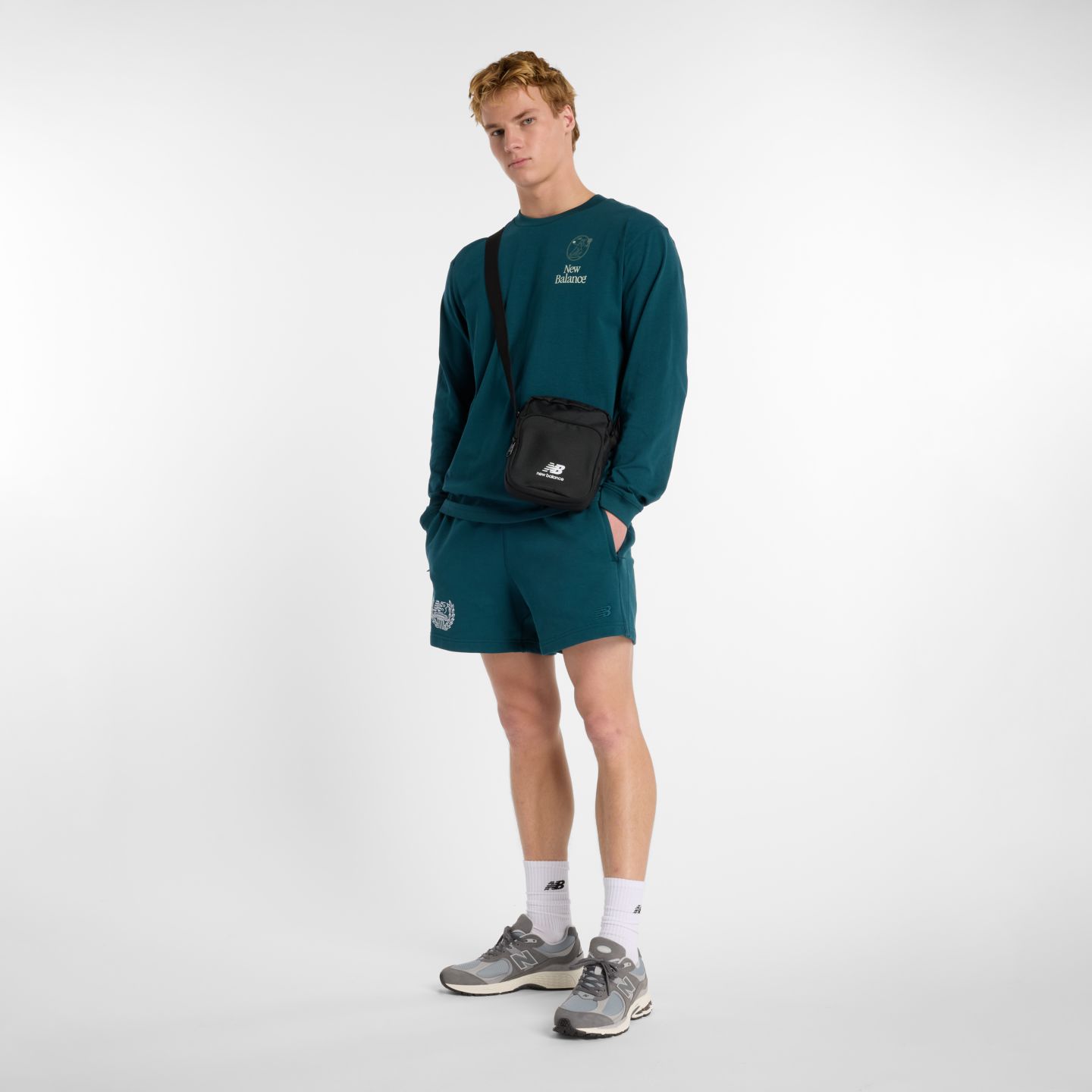 Мужской топ New Balance Debut Vase Long Sleeve, цвет: Глубокий океанский — фото 3