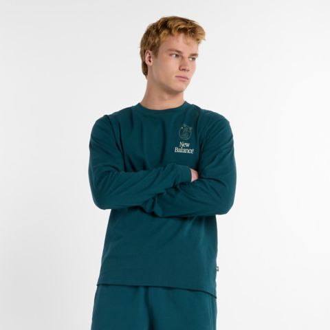 Мужские футболки New Balance Debut Vase Long Sleeve, цвет: Глубокий океанский