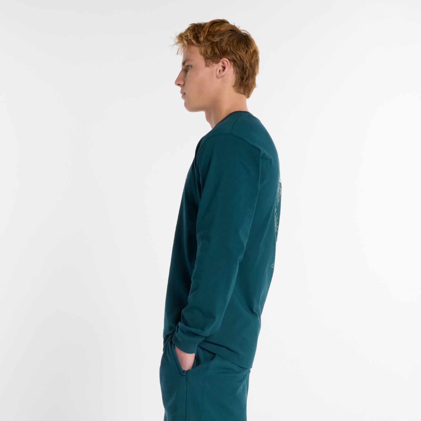 Мужской топ New Balance Debut Vase Long Sleeve, цвет: Глубокий океанский — фото 4