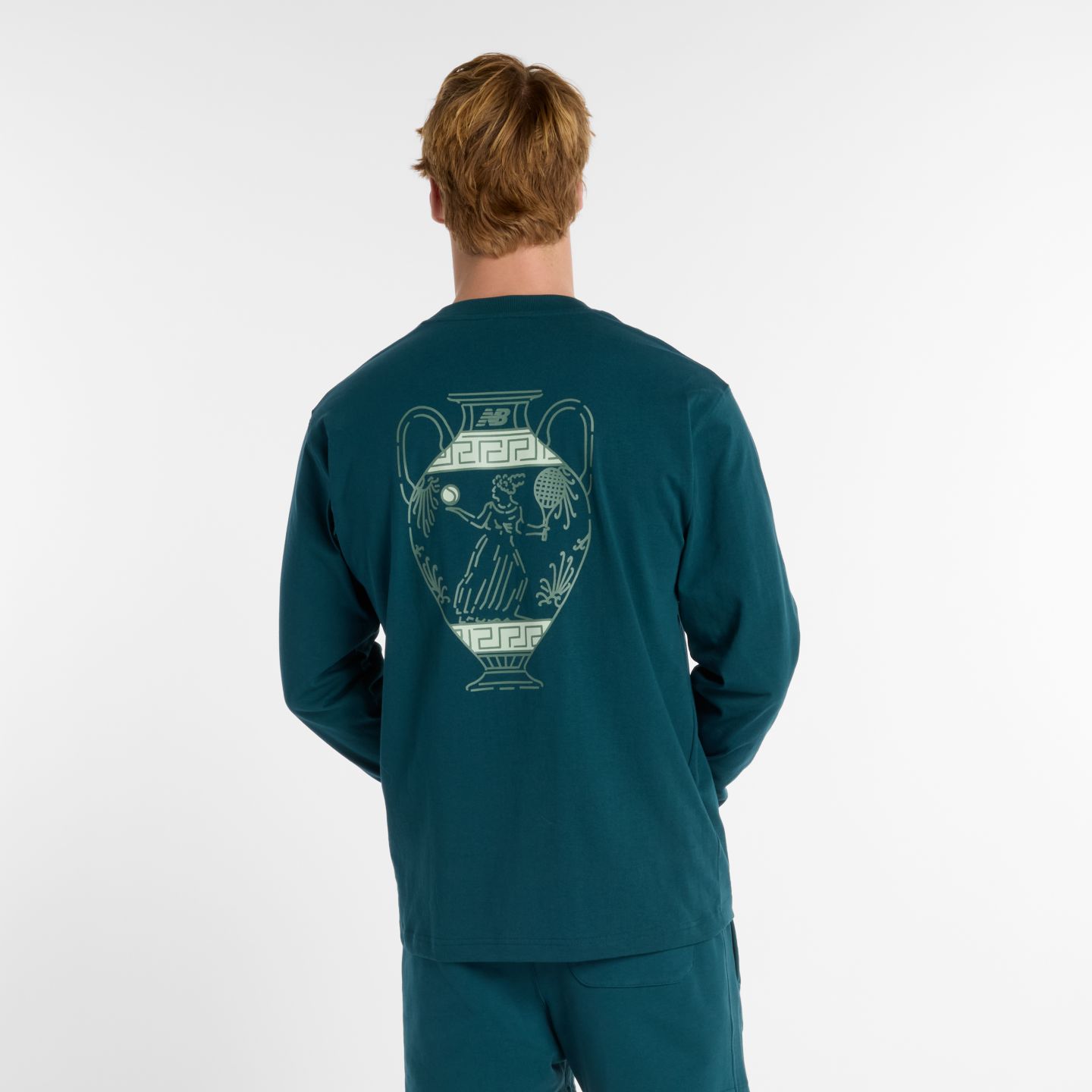 Мужской топ New Balance Debut Vase Long Sleeve, цвет: Глубокий океанский — фото 6