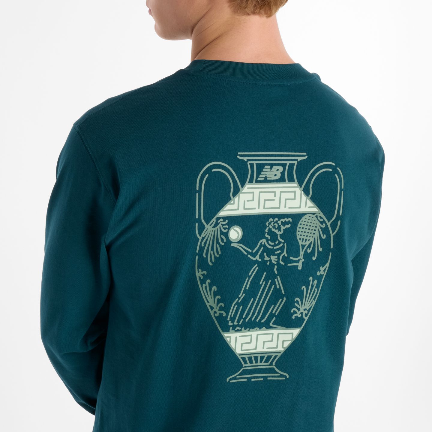 Мужской топ New Balance Debut Vase Long Sleeve, цвет: Глубокий океанский — фото 2