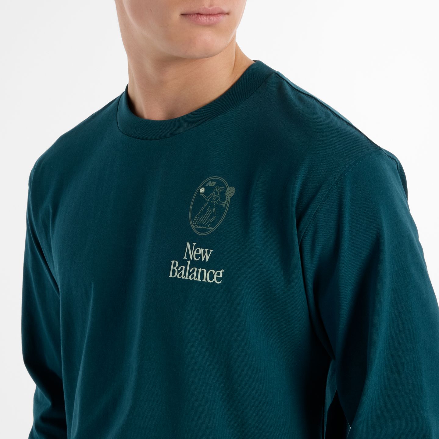Мужской топ New Balance Debut Vase Long Sleeve, цвет: Глубокий океанский — фото 5