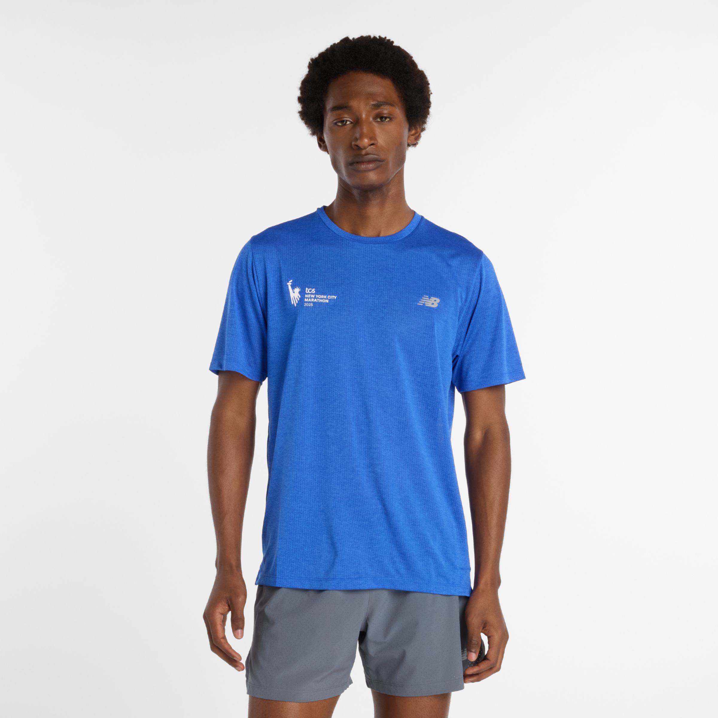 New Balance Men's Nyc Marathon Athletics T-shirt In Gray