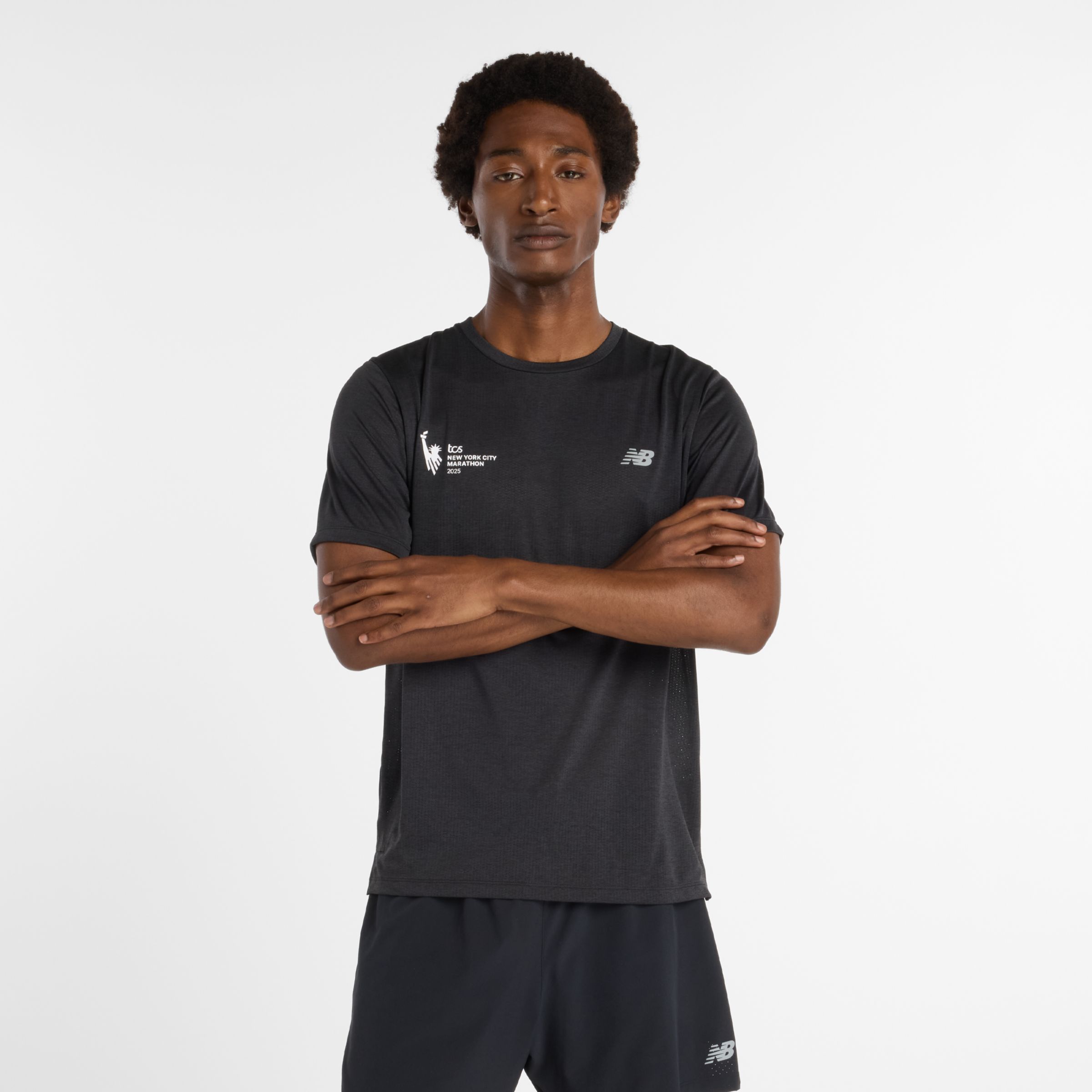 New Balance Men's Nyc Marathon Athletics T-shirt In Black