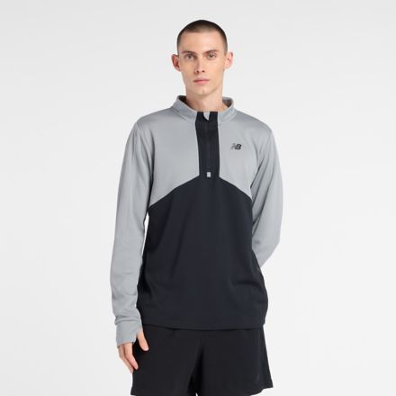 Utility Knit 1/4 Zip, BLACK with NB 103 WHITE, MT53606YST