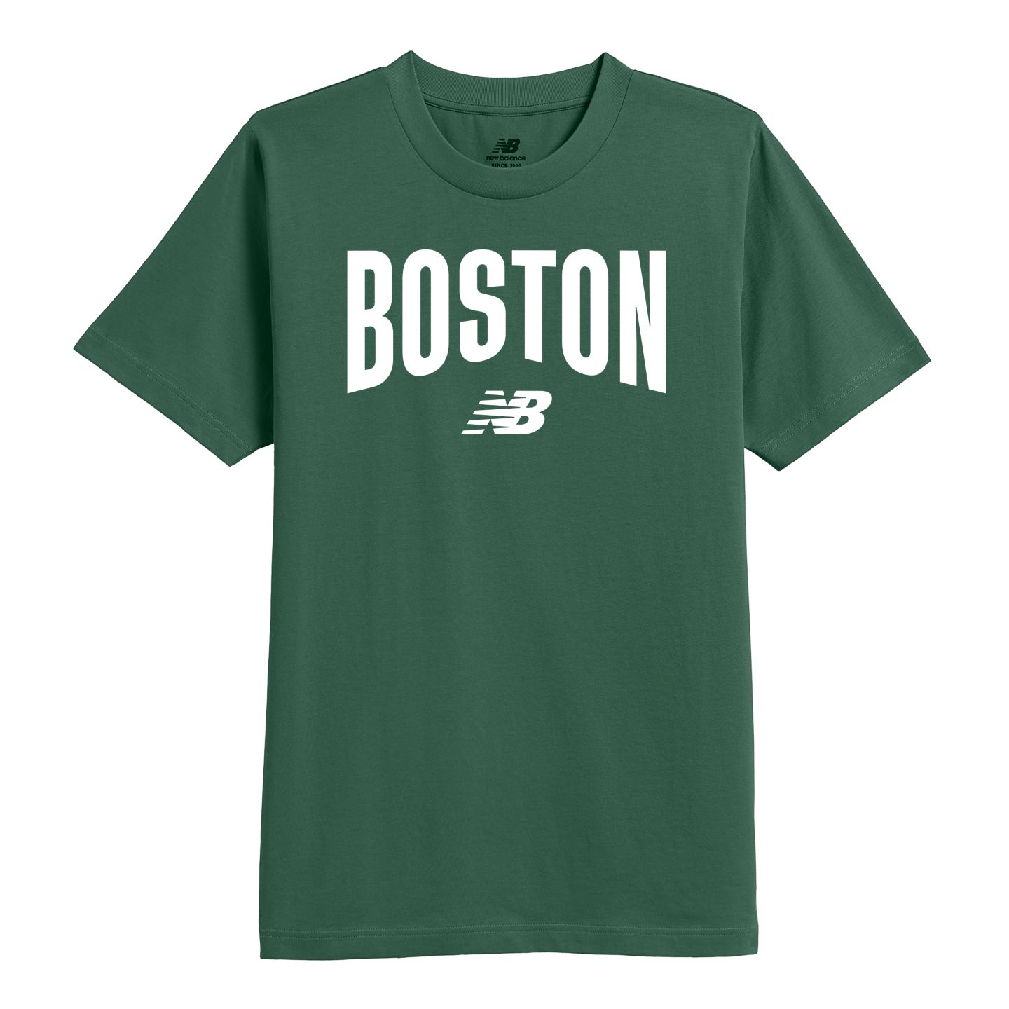 Мужская футболка New Balance Boston City, цвет: Тёмно-зелёный — фото 7