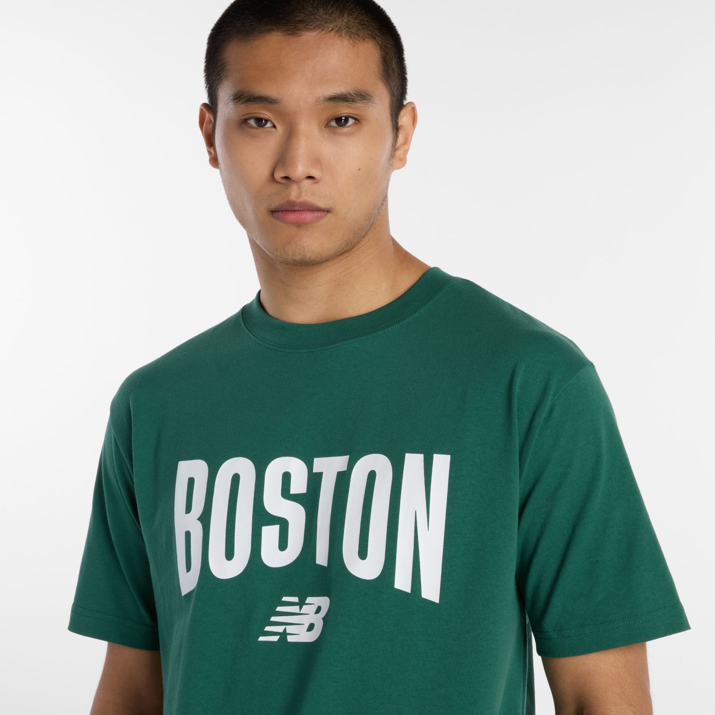 Мужская футболка New Balance Boston City, цвет: Тёмно-зелёный — фото 3