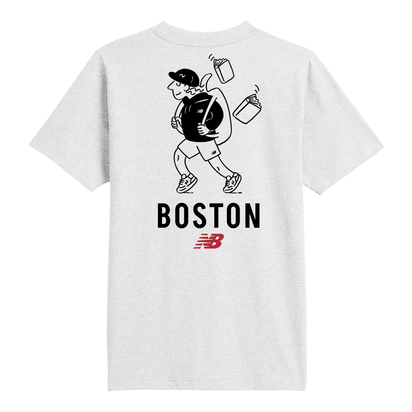 Мужская футболка New Balance Boston Character, цвет: Пепельный меланжевый — фото 8