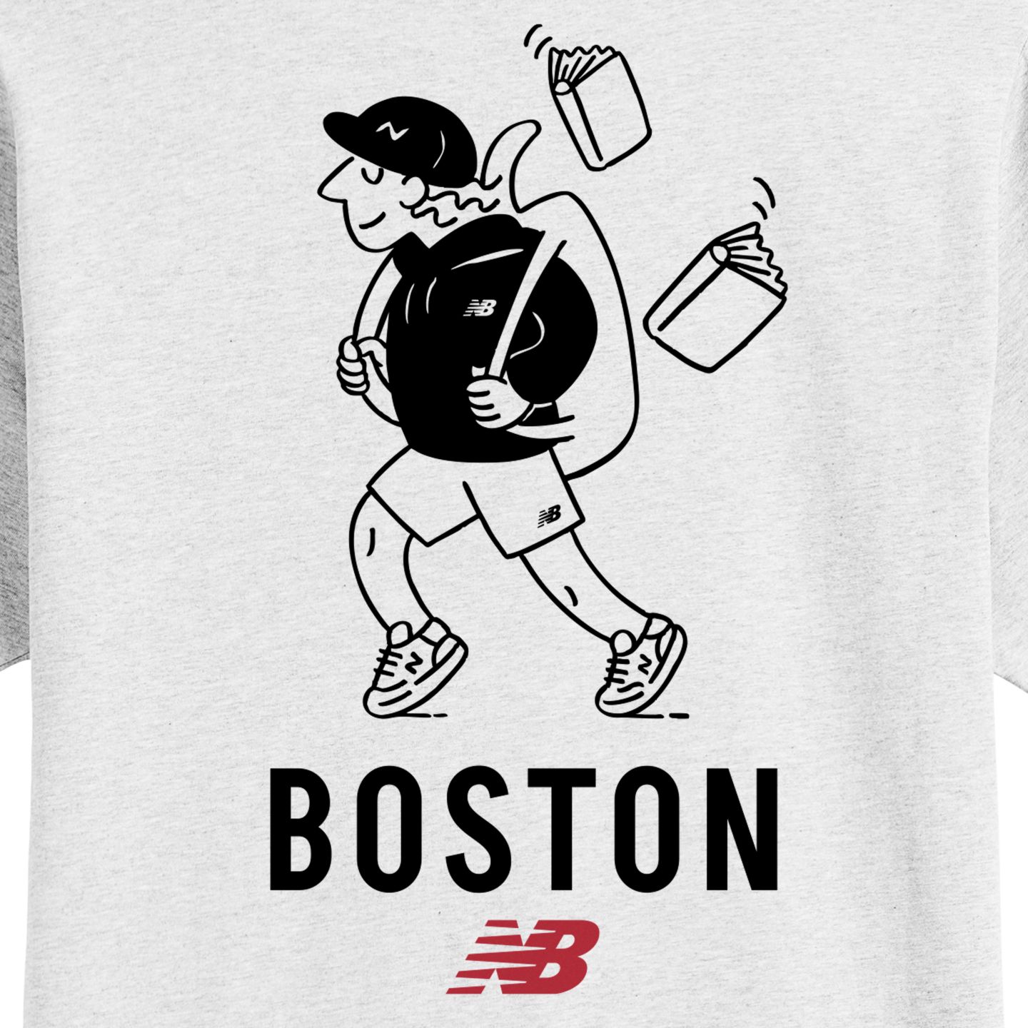 Мужская футболка New Balance Boston Character, цвет: Пепельный меланжевый — фото 9