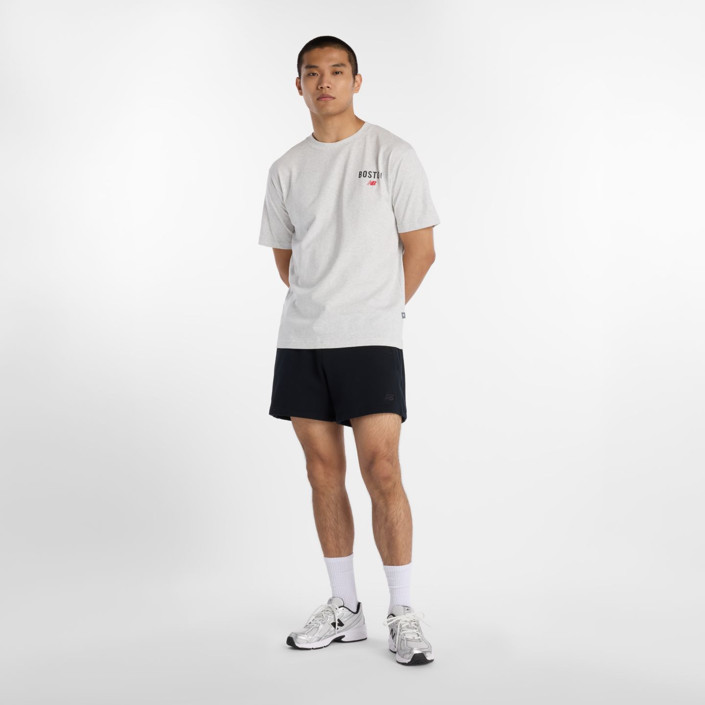 Мужская футболка New Balance Boston Character, цвет: Пепельный меланжевый — фото 2