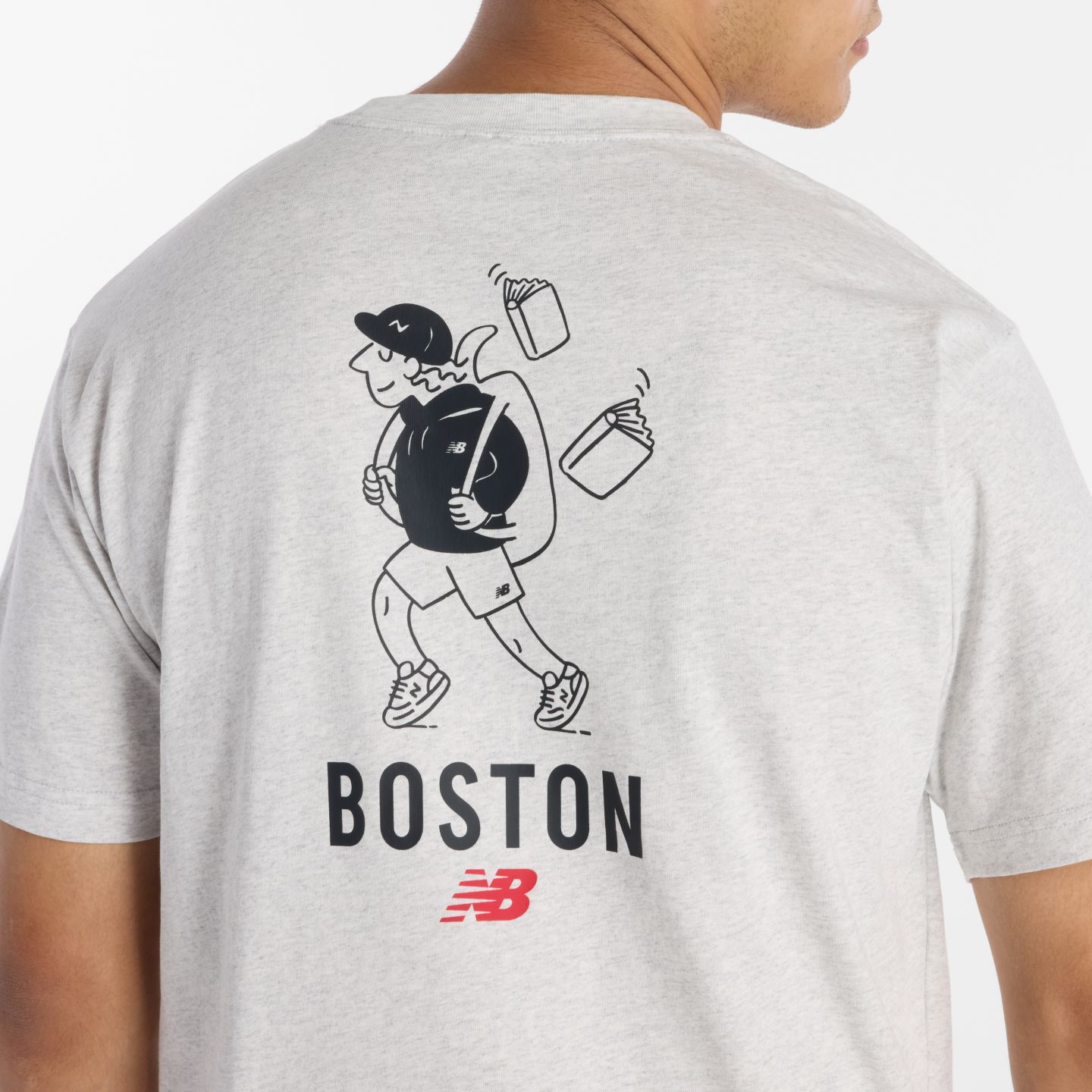 Мужская футболка New Balance Boston Character, цвет: Пепельный меланжевый — фото 3