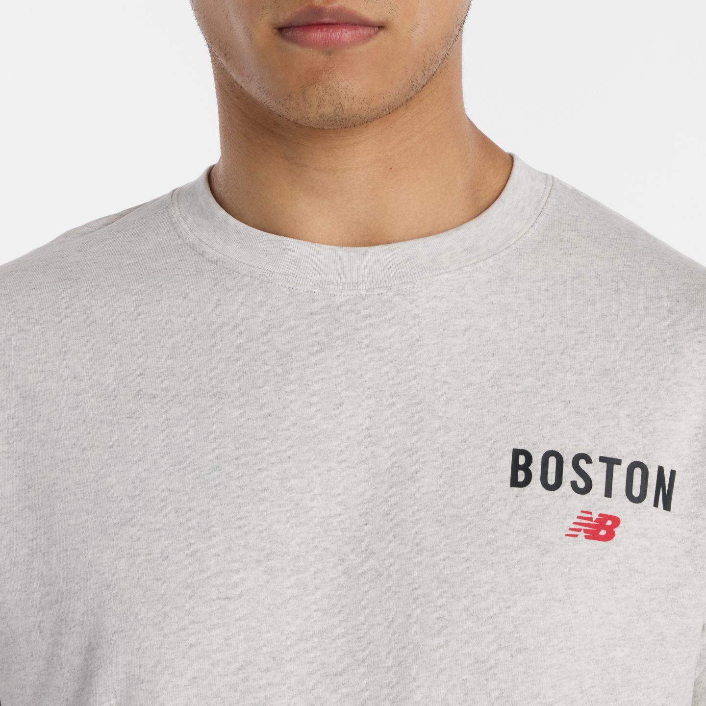 Мужская футболка New Balance Boston Character, цвет: Пепельный меланжевый — фото 5