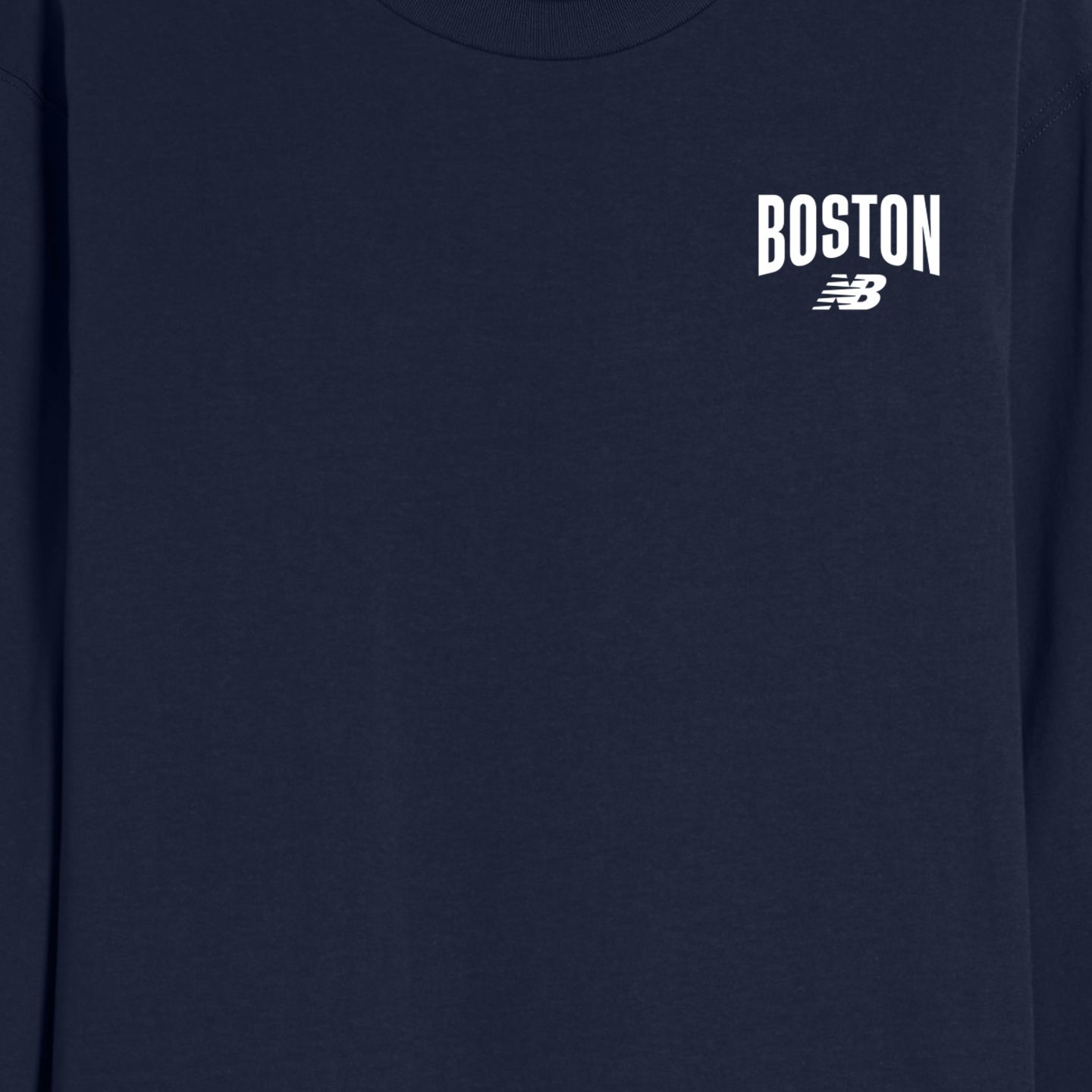 Мужской топ New Balance Boston City Long Sleeve, цвет: Тёмно-синий — фото 3