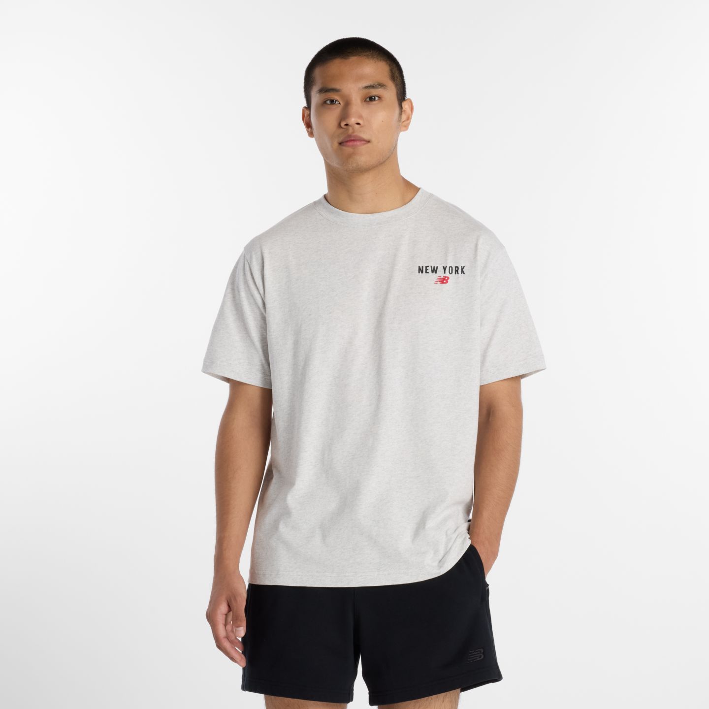Мужская футболка New Balance New York City Character, цвет: Пепельный меланжевый — фото 1