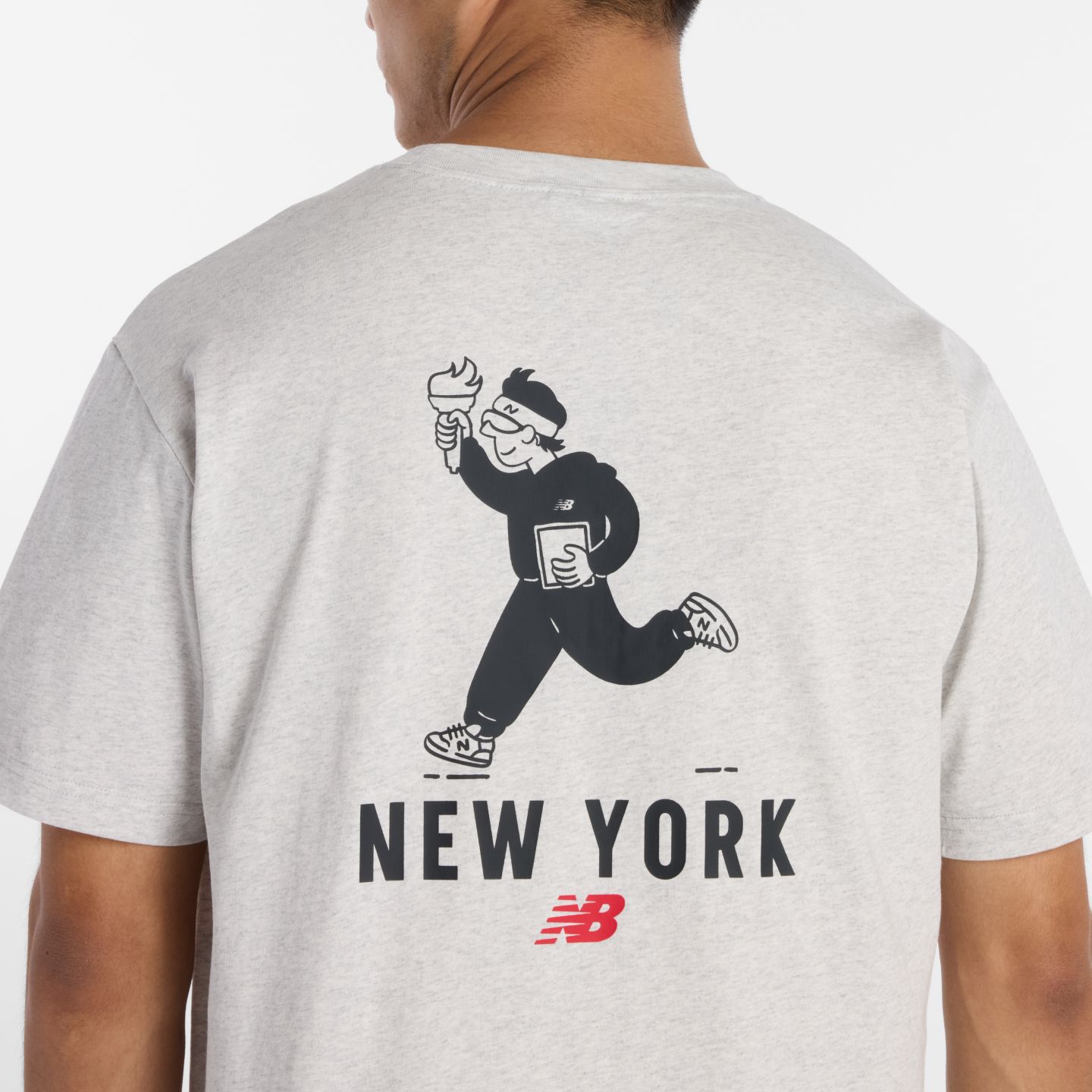 Мужская футболка New Balance New York City Character, цвет: Пепельный меланжевый — фото 3