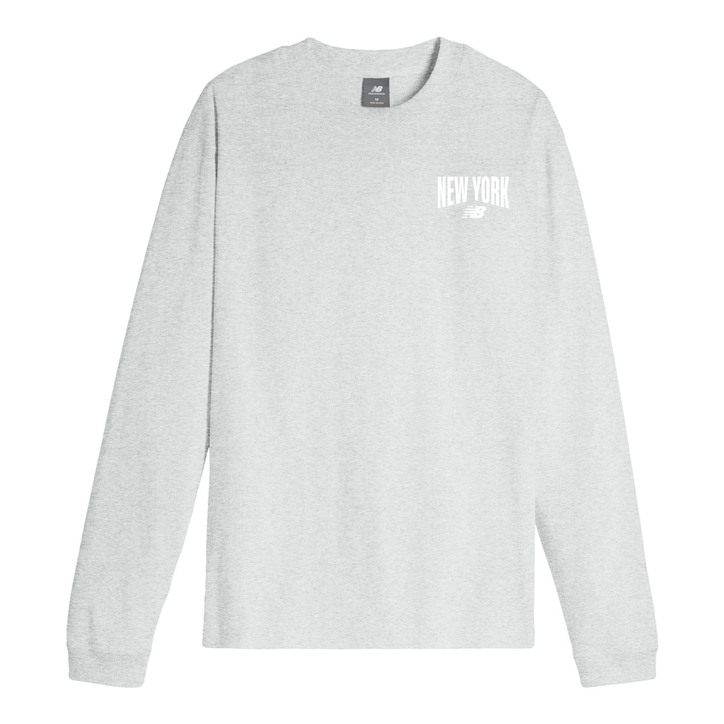 Мужской топ New Balance New York City Long Sleeve, цвет: Пепельный меланжевый — фото 1