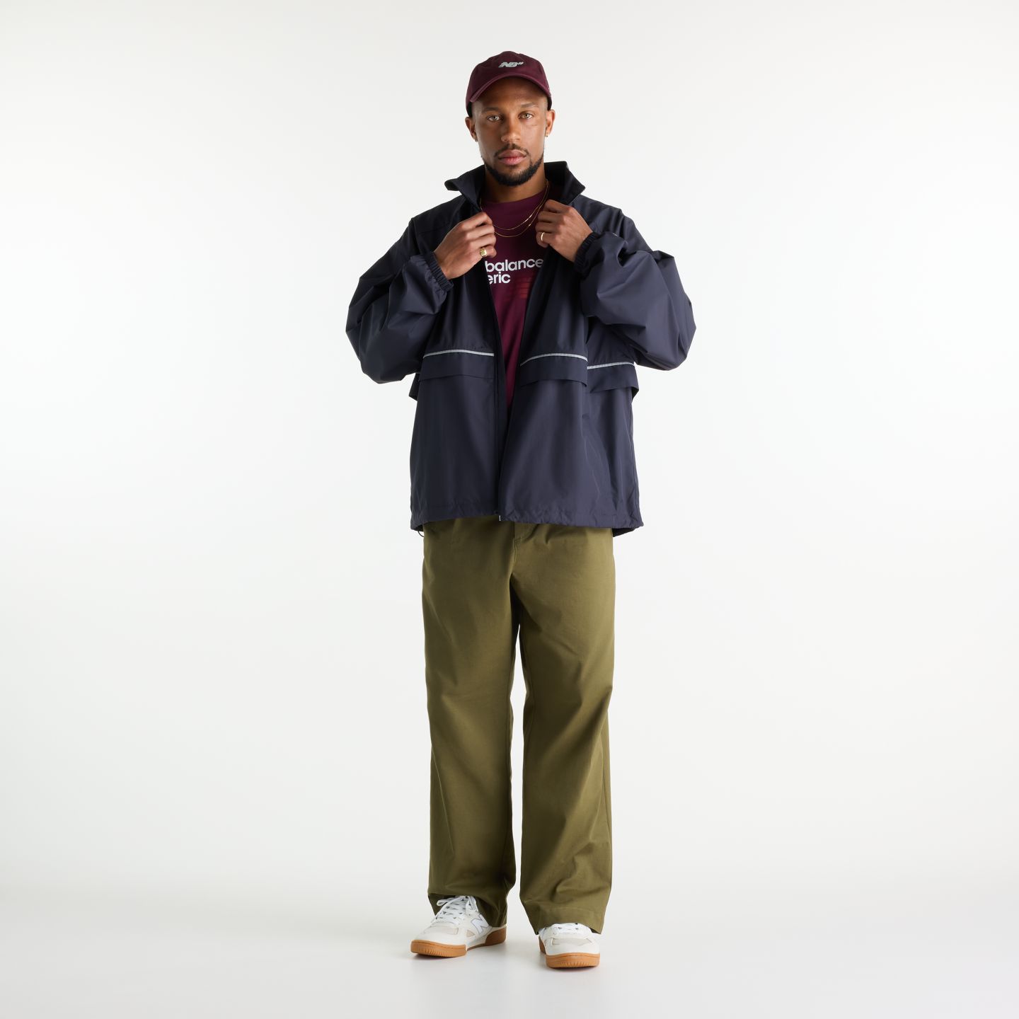 Мужская футболка New Balance Numeric Stacked Graphic, цвет: Винный — фото 2