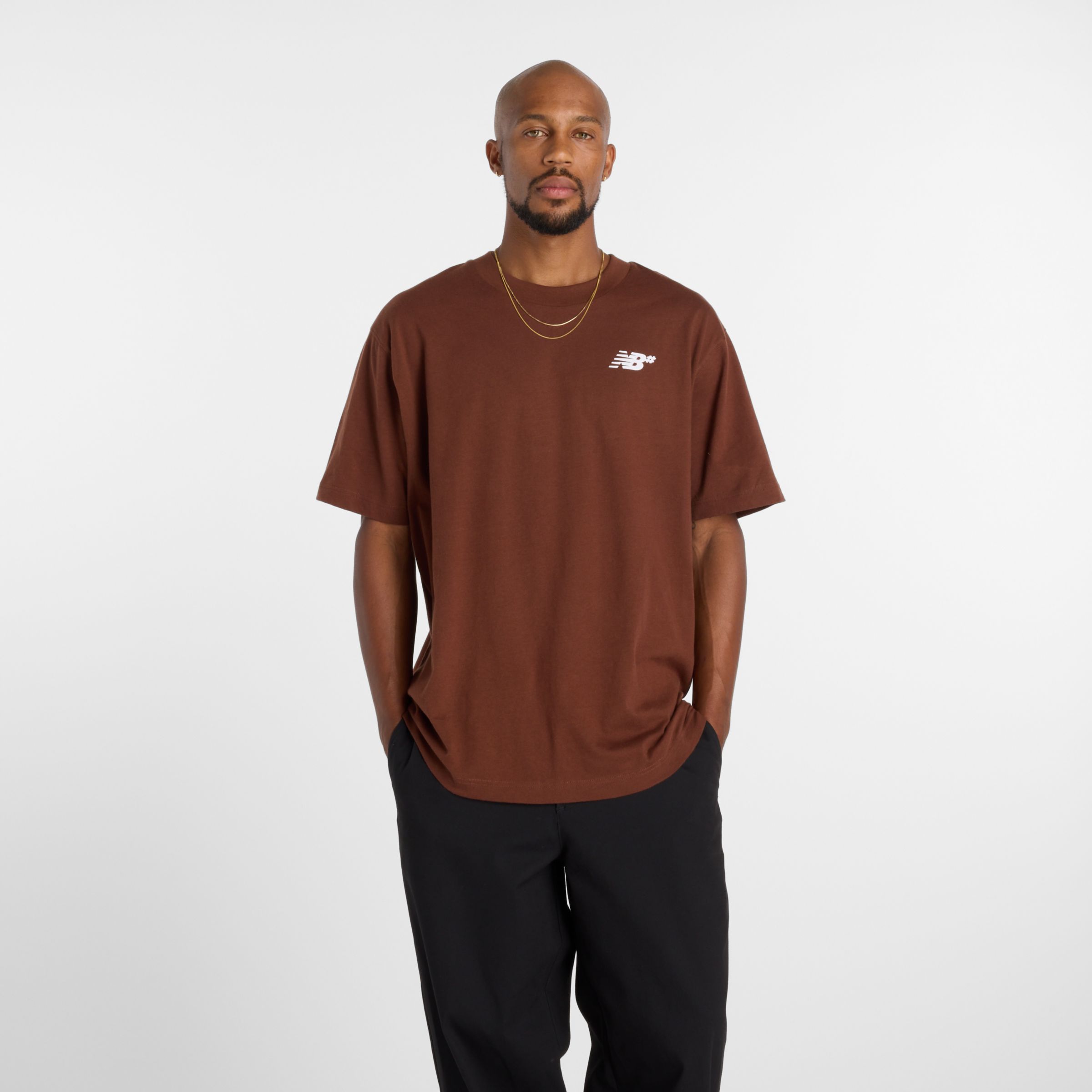 New Balance Men's Numeric Small Logo T-shirt In Brown