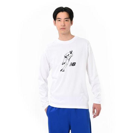 大谷翔平 グラフィックロングスリーブTシャツ”Always on Logo", WHITE, MT53717WT
