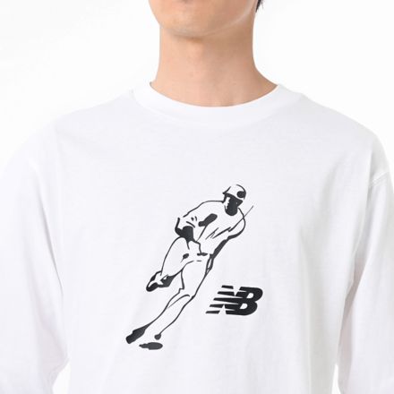 大谷翔平 グラフィックロングスリーブTシャツ”Always on Logo", WHITE, MT53717WT