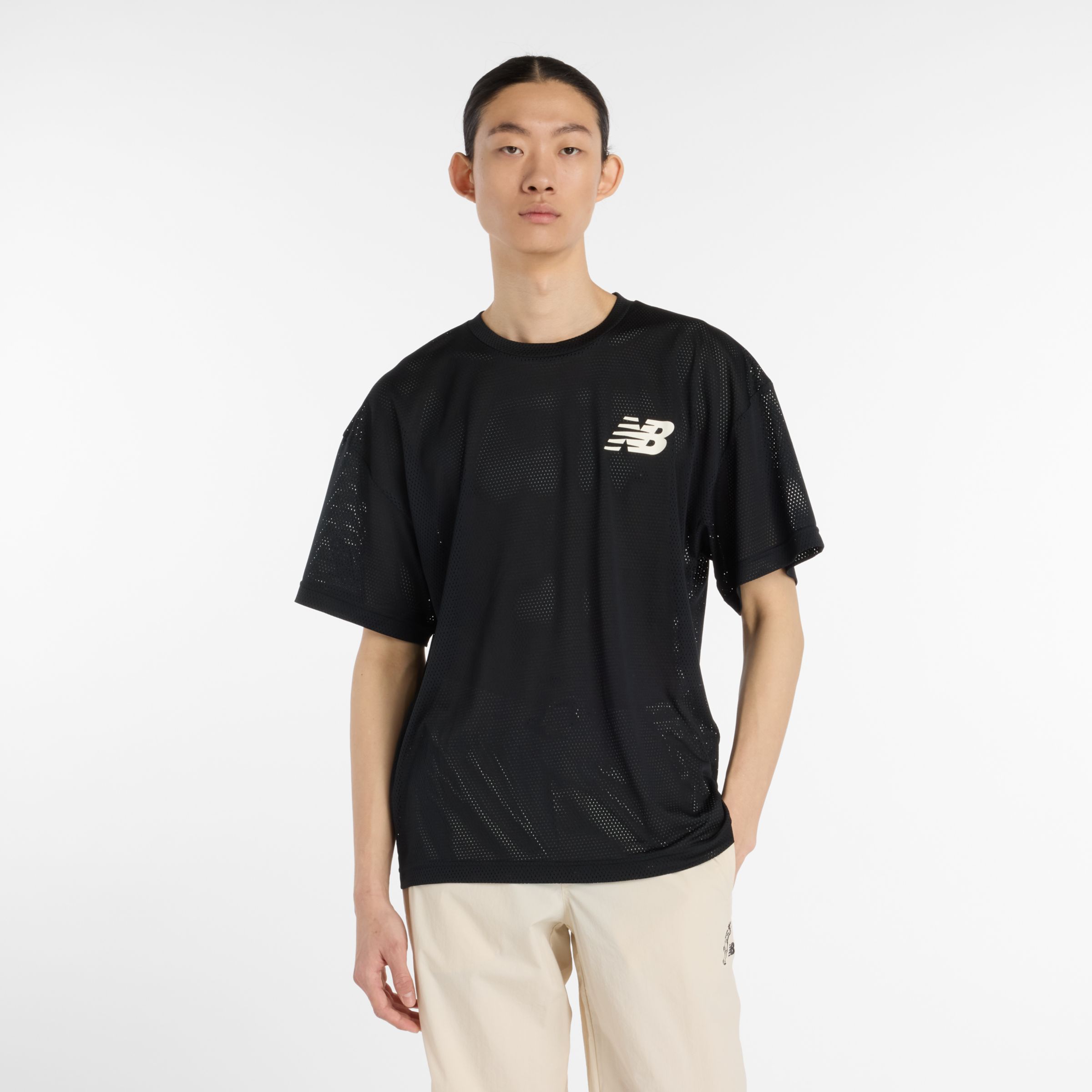 New Balance Men's Ohtani Mesh Short Sleeve Top In Black