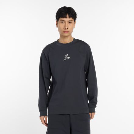 Ohtani 品牌標誌寬鬆長袖上衣, 深海岸藍, MT53738PHM