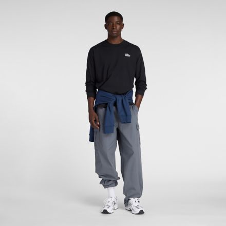 574 シューパッチロングスリーブTシャツ, BLACK, MT53810BK