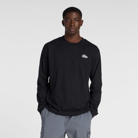 574 シューパッチロングスリーブTシャツ, BLACK, MT53810BK