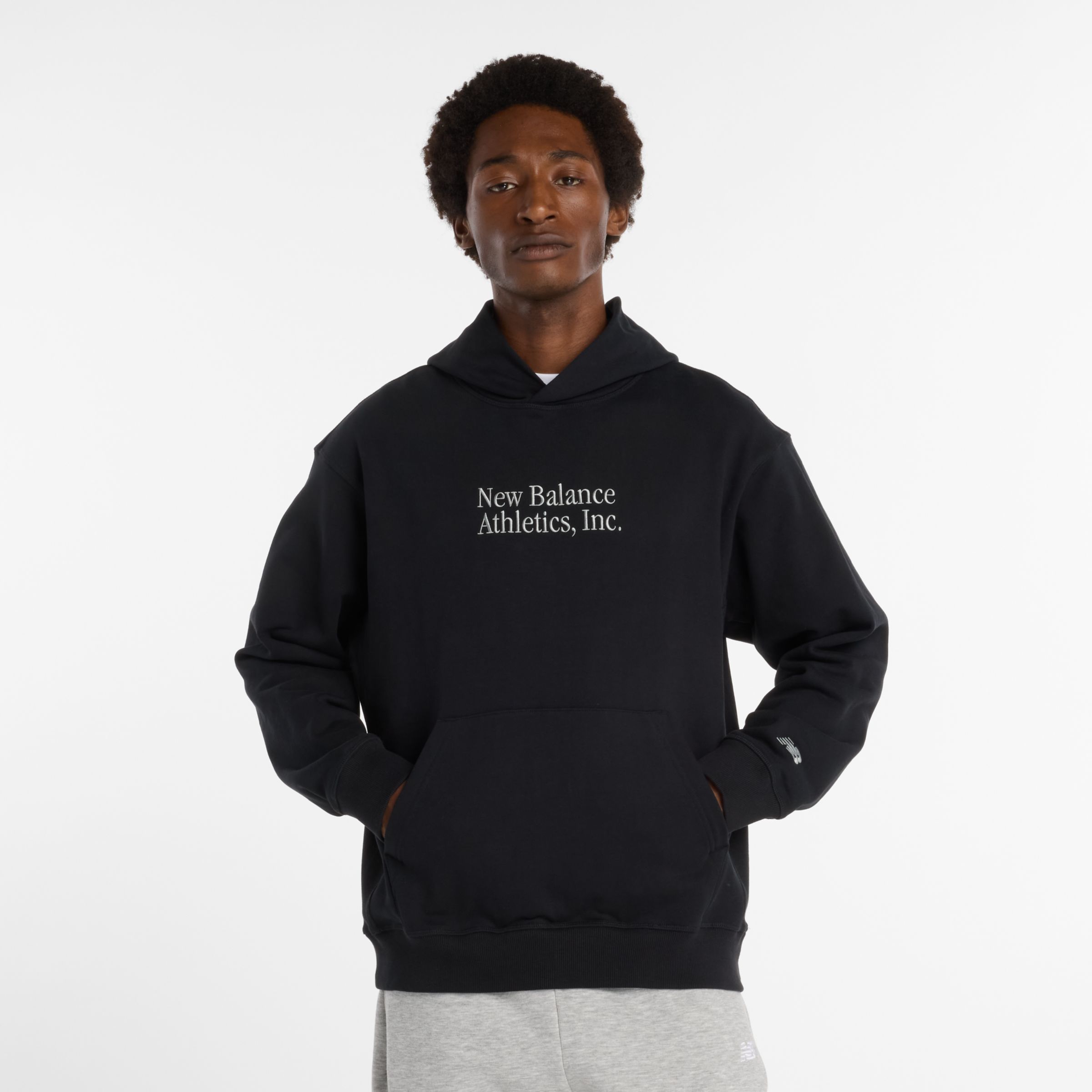 New Balance フード付きセーター サイズ7 黒 mt53925bk_nb_70_i?$