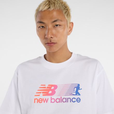 T-shirt de course à imprimé dégradé, NOIR, MT53933WT