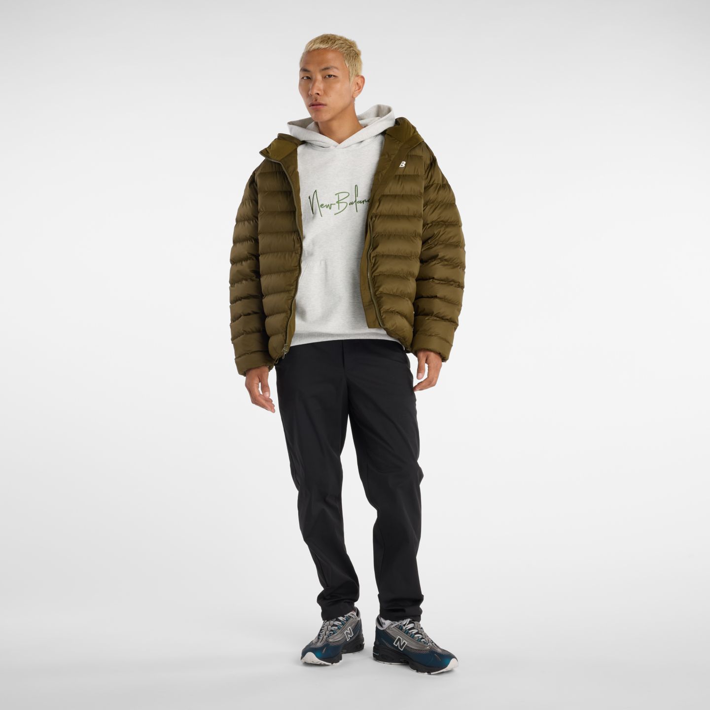 Мужское худи New Balance Athletics Signature, цвет: Пепельный меланжевый — фото 2