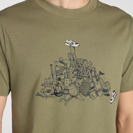 Athletics Pile T-Shirt, DARK OLIVINE, MT53964DEK