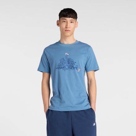Athletics パイルショートスリーブTシャツ, SHORELINE BLUE, MT53964SRU